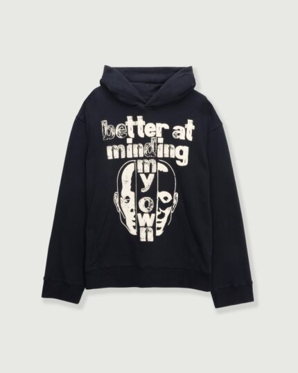 Better At Minding My Own Hoodie Black front view
