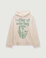 Better At Minding My Own Hoodie Taupe front view