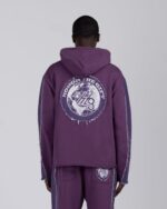 Denim Panel Hoodie Purple detail