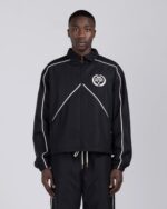 Honeycomb Ripstop Track Jacket Black worn by model