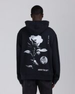 Fallen Rose Hoodie Black graphic detail