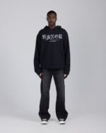 Fallen Rose Hoodie Black streetwear look