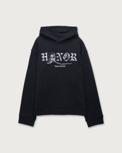 Fallen Rose Hoodie Black front view