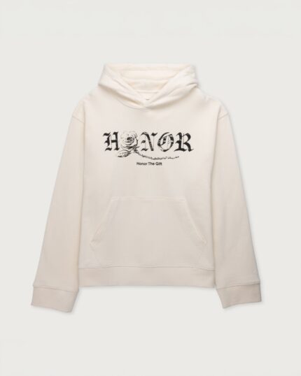 Fallen Rose Hoodie Bone front view