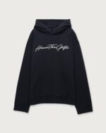 Script Hoodie Black front view