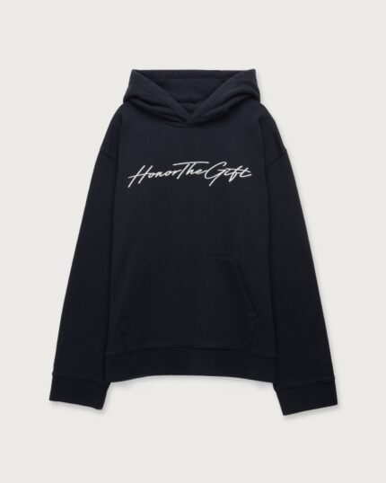 Script Hoodie Black front view