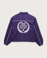 Honeycomb Ripstop Track Jacket Purple back laurel embroidery