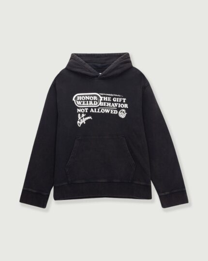 Not Allowed Hoodie Black front view