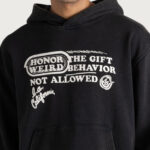 Not Allowed Hoodie Black side view on model