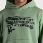 Not Allowed Hoodie Mint side view on model