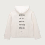 Running Shit Since 1988 Zip Hoodie White back view