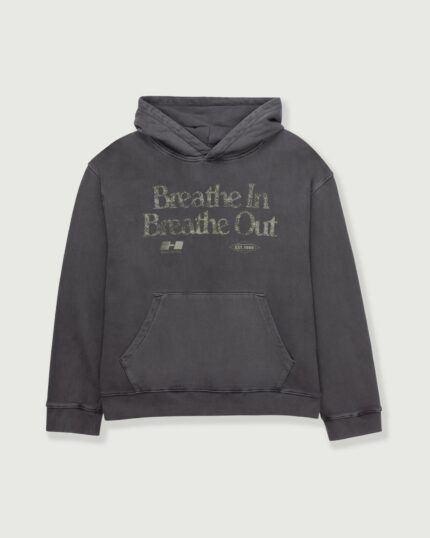 Breathe In Breathe Out Hoodie Black front view