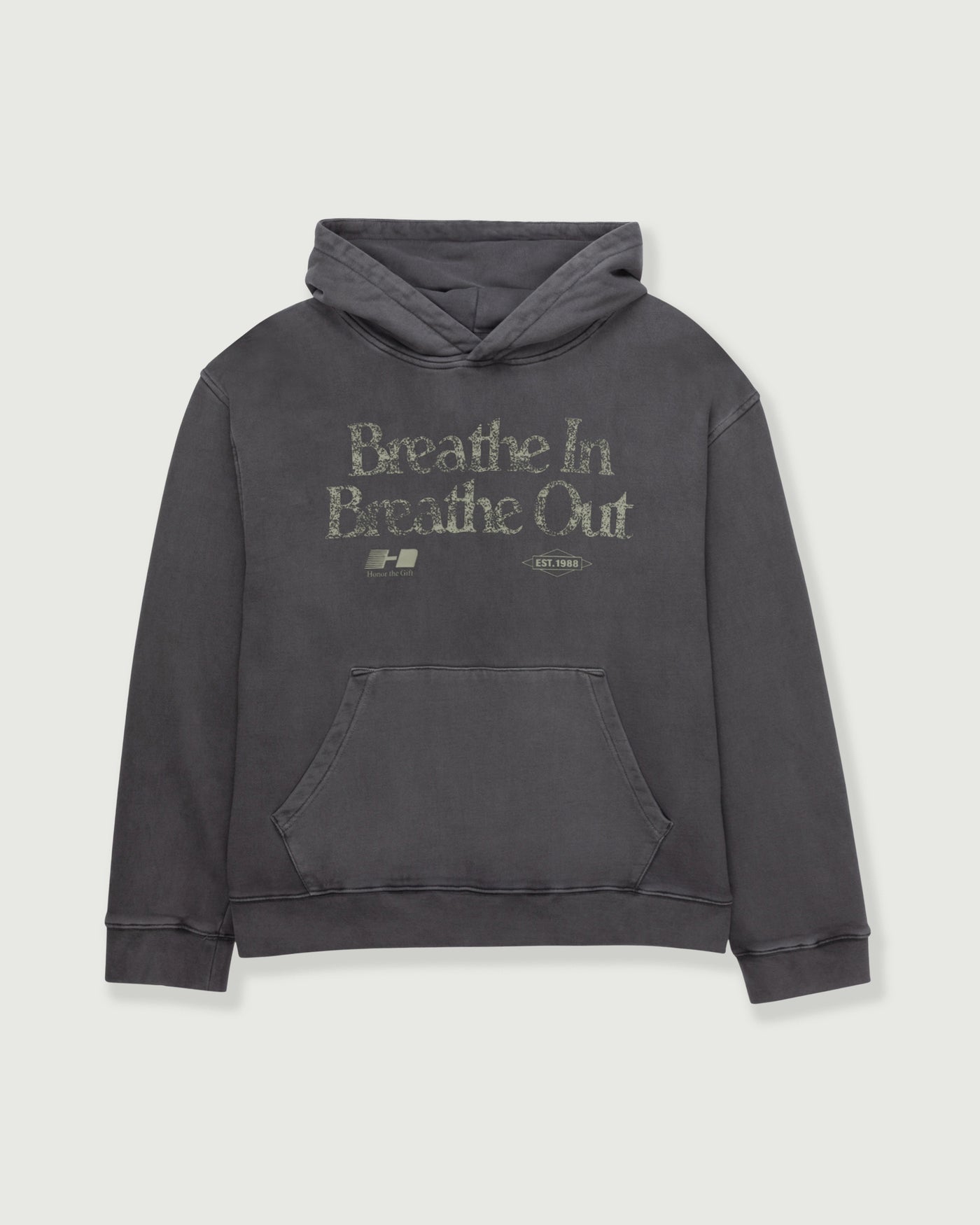 Breathe In Breathe Out Hoodie - Black Breathe In Breathe Out Hoodie Black front view