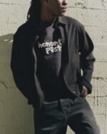 Honor The Past Tee Black worn by model