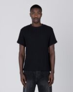 Cable Knit Tee Black worn by model