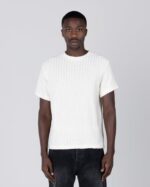 Cable Knit Tee Bone worn by model