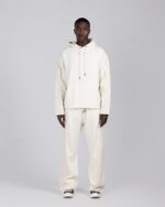 Denim Panel Flare Sweatpant Bone worn by model