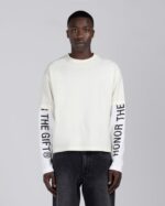 Honor Double Sleeve Tee Bone worn by model