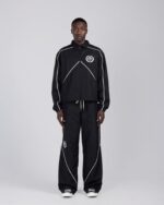 Honeycomb Ripstop Track Pant Black worn by model