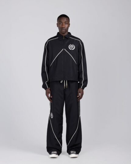 Honeycomb Ripstop Track Pant Black worn by model