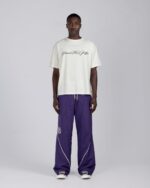 Honeycomb Ripstop Track Pant Purple worn by model