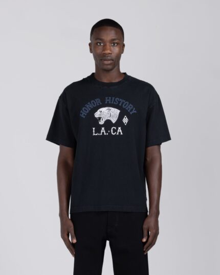 Honor History Tee Black worn by model