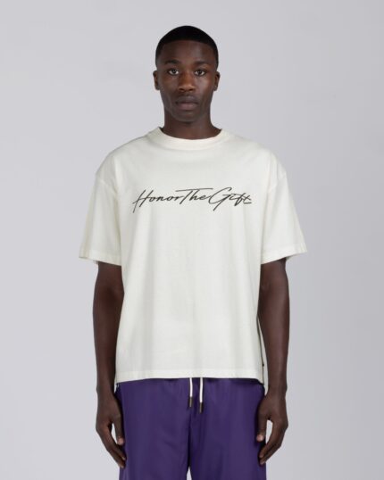 Script Tee Bone worn by model