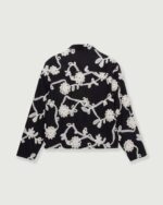 Floral Ribbon Button Up Black front view