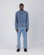 Floral Utility Jacket Light Indigo streetwear look