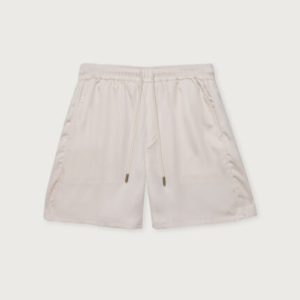 Satin Drawcord 7 inch Shorts Sand front view