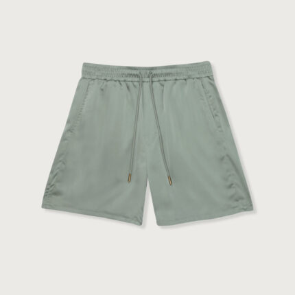 Satin Drawcord 7 inch Shorts Sage front view
