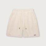 Rib Knit Drawcord 7 inch Shorts Bone front view