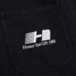 Frayed Edge 11 inch Denim Bermudas Black back view