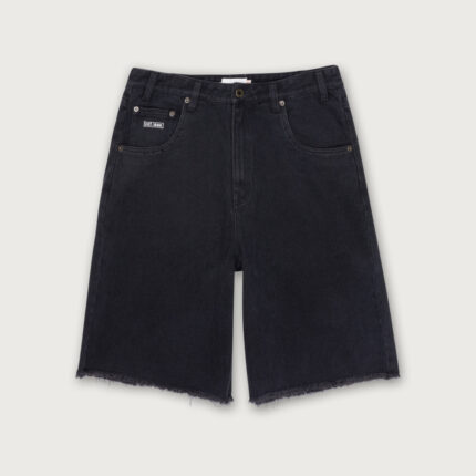 Frayed Edge 11 inch Denim Bermudas Black front view