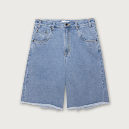 Frayed Edge 11 inch Denim Bermudas Indigo front view