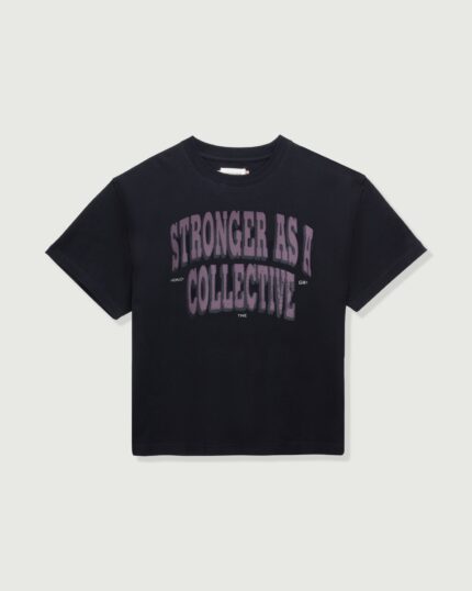 Stronger As A Collective Tee Black front view