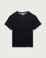 Cable Knit Tee Black front view