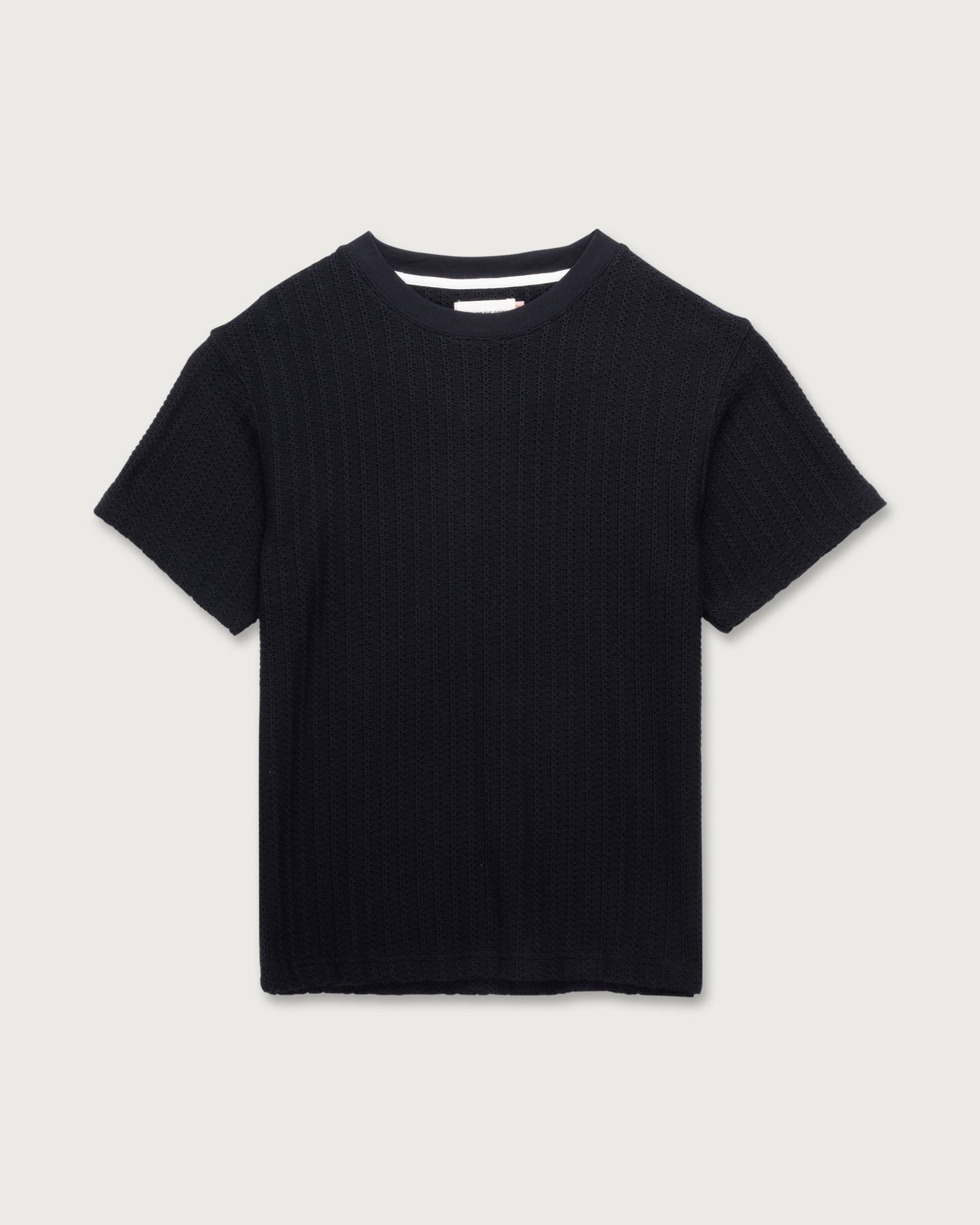 Cable Knit Tee - Black Cable Knit Tee Black front view
