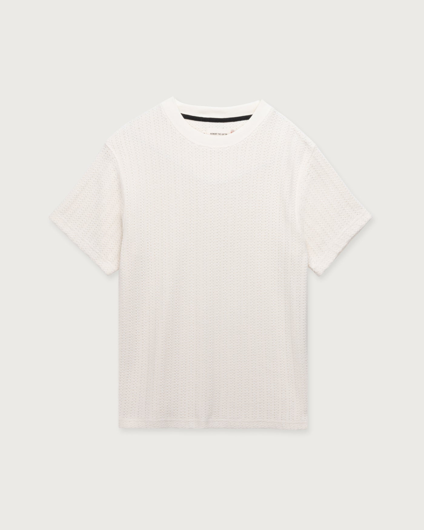 Cable Knit Tee - Bone Cable Knit Tee Bone front view