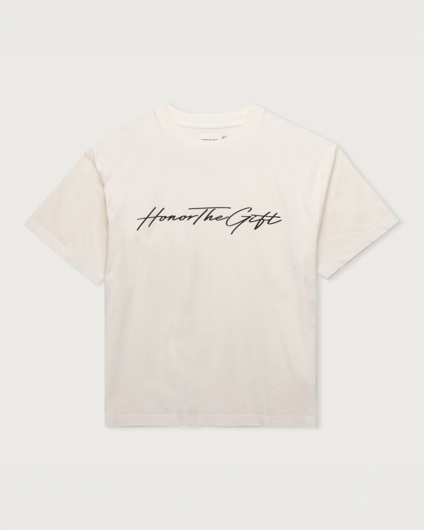 Script Tee - Bone Script Tee Bone front view