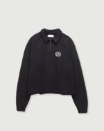 Vintage Terry Quarter Zip Vintage Black front view