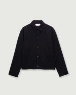 Nep Yarn Over Shirt Black front view