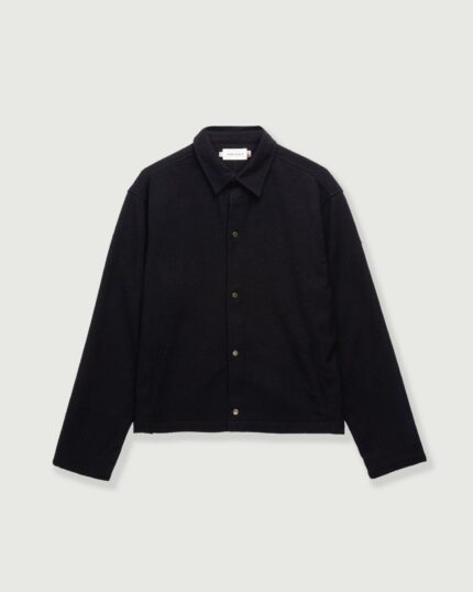 Nep Yarn Over Shirt Black front view