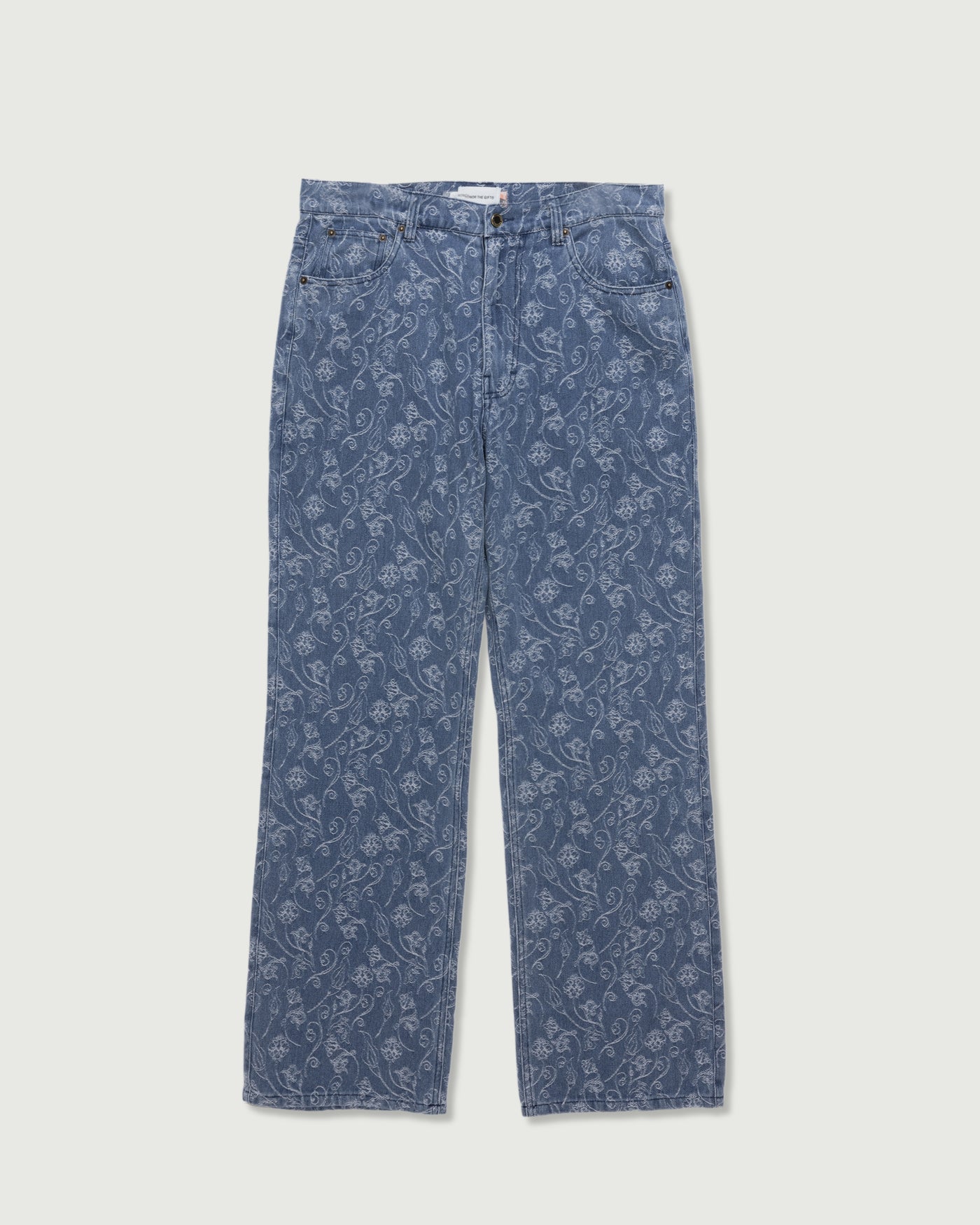 Washed 5 Pocket Denim - Light Indigo Washed 5 Pocket Denim Light Indigo front view