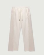 Denim Panel Flare Sweatpant Bone front view