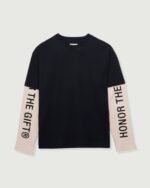 Honor Double Sleeve Tee Black front view