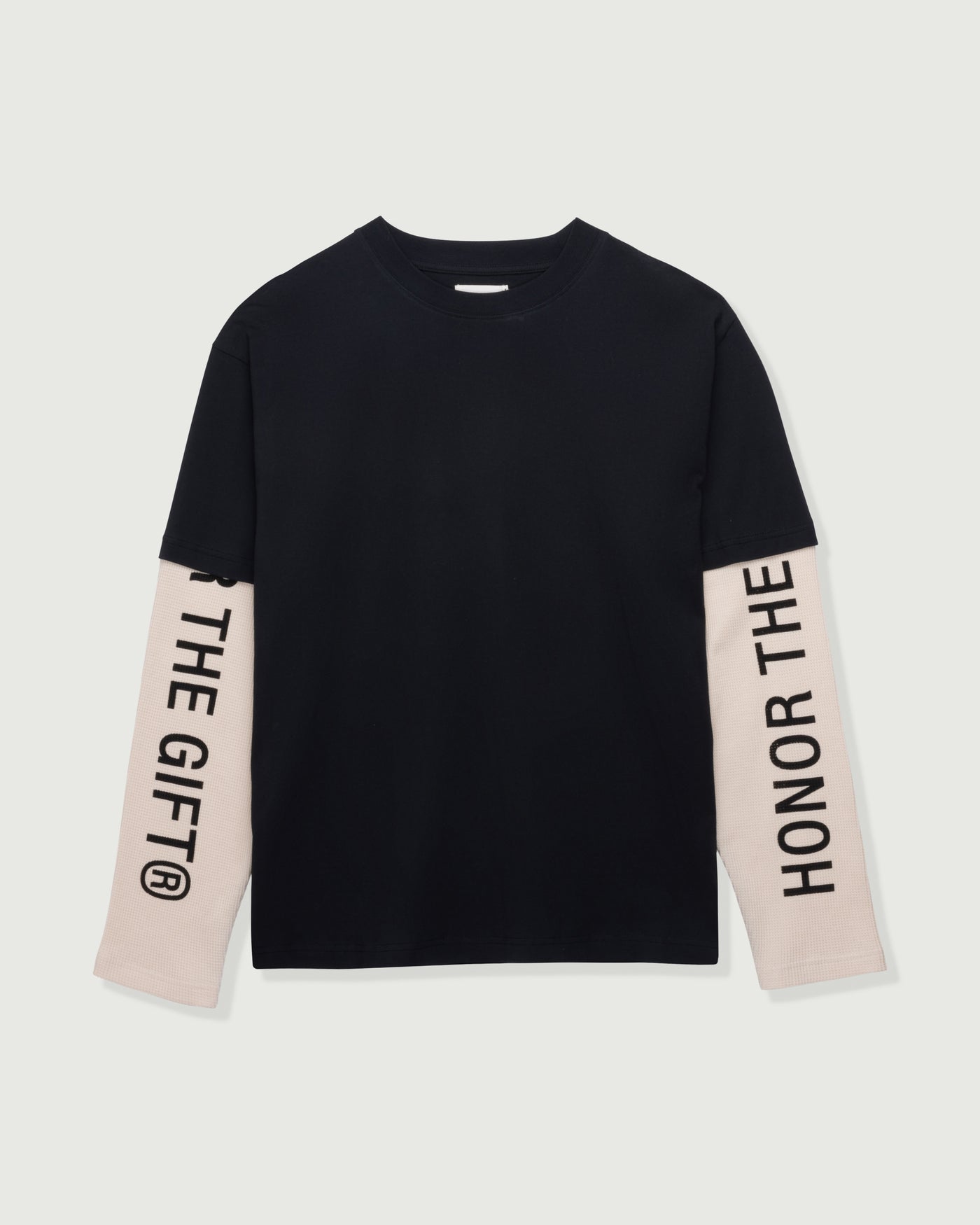 Honor Double Sleeve Tee - Black Honor Double Sleeve Tee Black front view