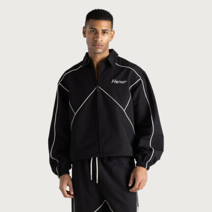 Growth Track Jacket Black worn by model