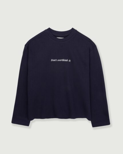 Dont Overthink It Crew Navy front view