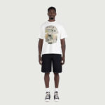Frayed Edge 11 inch Denim Bermudas Black worn by model